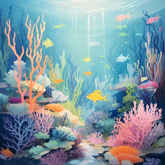 coral reef with fish
