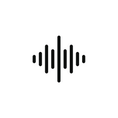 Sound wave icon isolated on transparent background