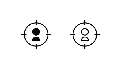 Target Audience icon design with white background stock illustration
