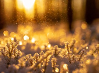 Snowy forest wallpaper. Winter holiday background.