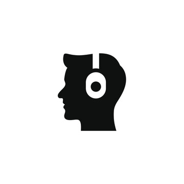 Using headphones icon isolated on transparent background