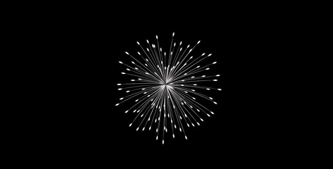 icon of a new years eve firework black background, fireworks in the sky - obrazy, fototapety, plakaty