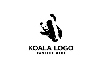 Koala logo vector with modern and clean silhouette style
