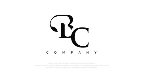 Initial BC Logo Design Vector 