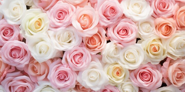 Roses stock photo close up pink, white rose flowers stock photo, in the style of pastel palette, 