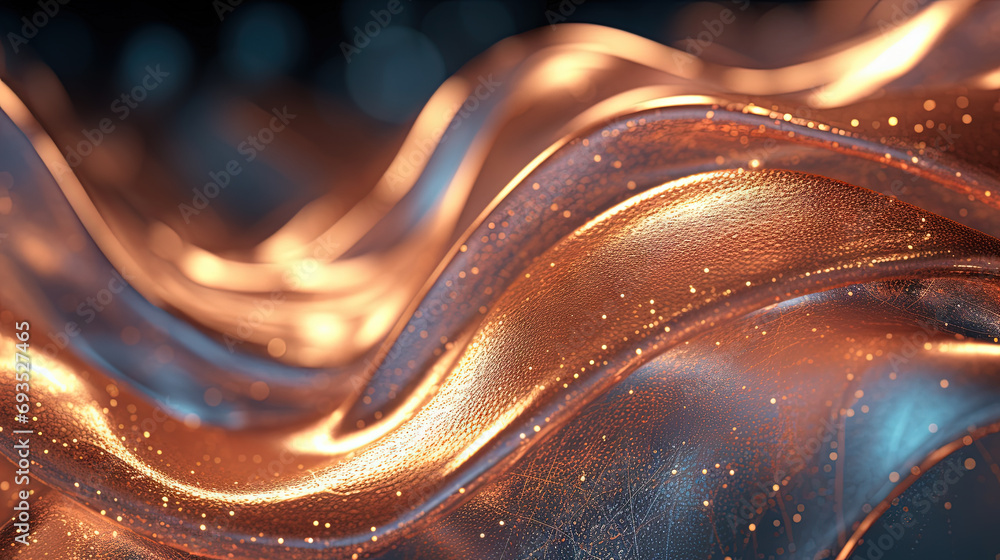 Poster scientific abstraction with futuristic textured tissue waves. tech background with close-up wave bio