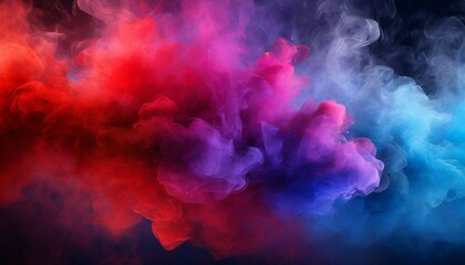 Obraz na płótnie Canvas dramatic smoke and fog in contrasting vivid red blue and purple colors vivid and intense abstract background or wallpaper