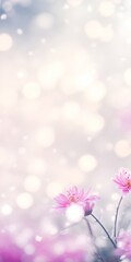 Winter frozen flowers background. AI generated illustration