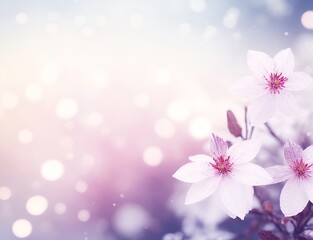 Winter frozen flowers background. AI generated illustration