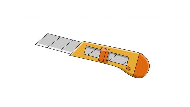 animated video of the cutter knife icon