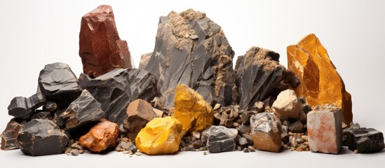 extract rocks and minerals for construction - obrazy, fototapety, plakaty