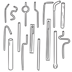 vector set of straw