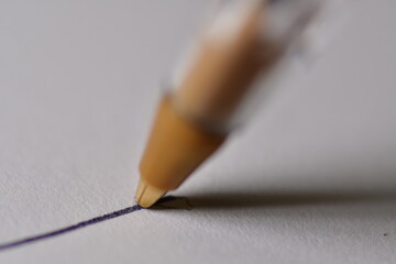 ball point pen closeup background kork paper