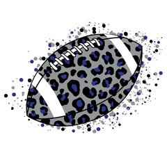 Fototapeta na wymiar rugby ball with leopard print
