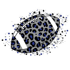 rugby ball with leopard print