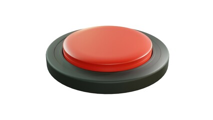 Red off button render on white background.