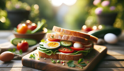 sandwich with fresh vegetables