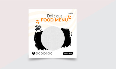 Naklejka premium special delicious food social media banner post template Food social media promotion and banner post design