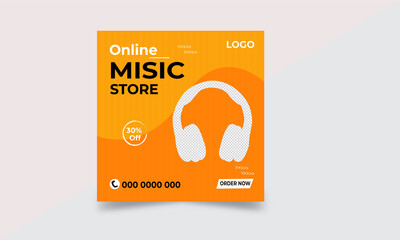 horizontal banner template for enjoying music