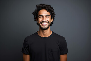Fototapeta premium Adult man smile cheerful male young portrait face model background isolated person background happy man