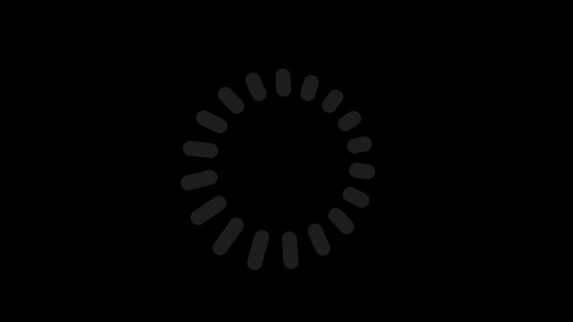 Circle preloader animated video without the background and the green screen, buffering concept animation, website or app loading
