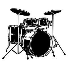 Drum Design Vector, Silhouette of Drum, Vector illustration, Generative AI.