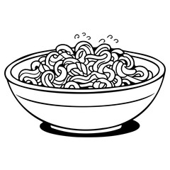 Noodle in a bowl Vector illustration, Generative AI.