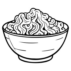 Noodle in a bowl Vector illustration, Generative AI.