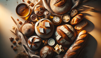 an assortment of artisanal bread