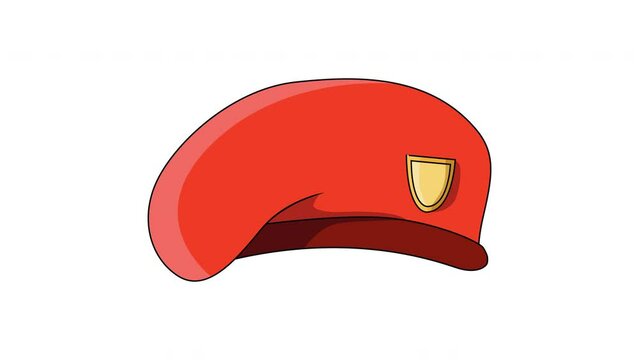Animated video forming an army beret hat icon