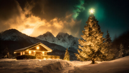 Christmas background for text , cozy christmas scene