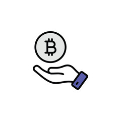 Crypto Currency icon design with white background stock illustration