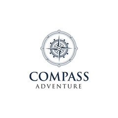 compass logo on white background. Vector illustration for tshirt, website, print, clip art and poster