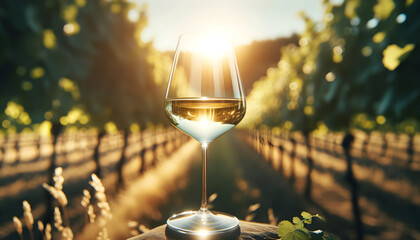 a elegant glass of white wine