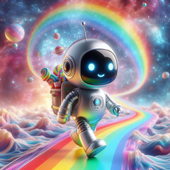 robot in infinite universe