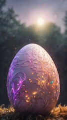Obraz na płótnie Canvas Fantasy sparkle glowing ethereal magical egg