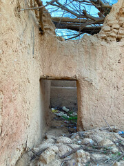 Abandoned traditional Arab mud houses in the Kingdom of Saudi Arabia, Al-Qassim, Al-Qusayah, Saudi culture, Saudi heritage
