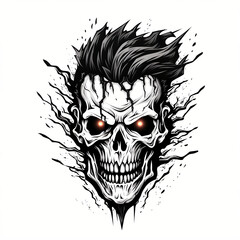 Obraz premium Death Metal Logo Design with Zombie Motif: An Intricate Collection of Twisted & Sharp Elements