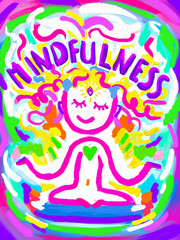 Mindfulness. Mindful living. Oil Painting Art.