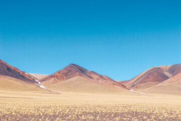 Fototapeta na wymiar Panoramic view of mountains at Ruta de los Seismiles, Catamarca, Argentina