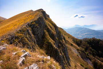 Mountain range landscape in autumn