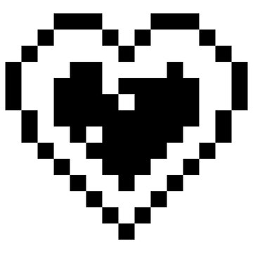 heart Pixel y2k shape trendy element geometric shape illustration icons retro futuristic valentine