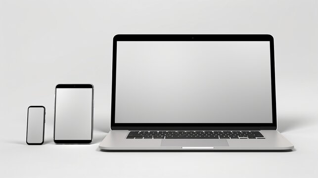 Laptop tablet phone devices mockup