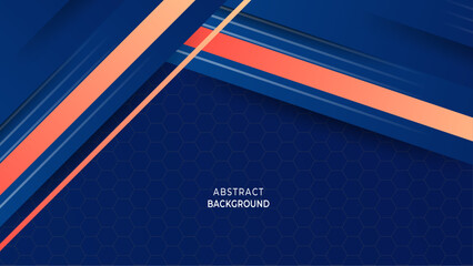 Abstract blue orange background with basic simply geometry illustration