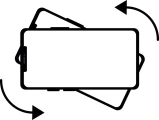 Obraz premium Rotate your smartphone mobile phone black and white icon. 