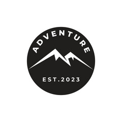 Adventure Exploration Mountain badge Logo vector Design Icon Template Illustration