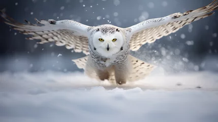 Zelfklevend Fotobehang Owl in the Snow - Snow Owl © ShaFer