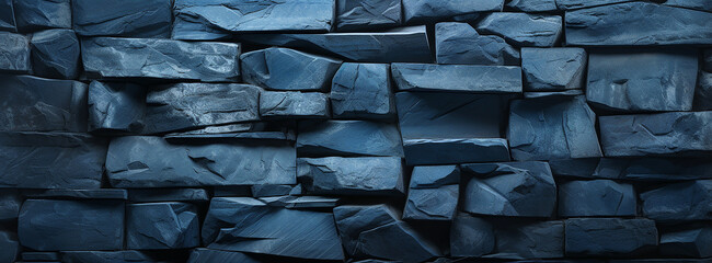 Dark blue stone wall texture background. Dark blue stone wall background.