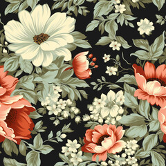 Vintage floral wallpaper