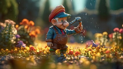 Realistic 3D Pinocchio doll illustration - obrazy, fototapety, plakaty